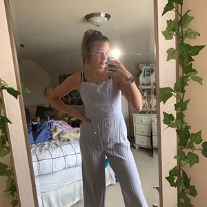 super cute lavender striped jumpsuit